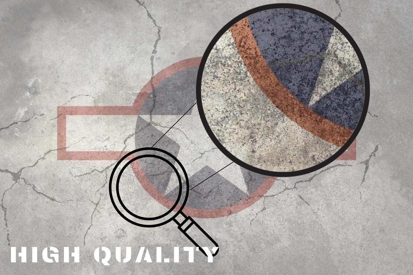 Display Base For A Model, The USA Flag On A Concrete Background, HD Quality Print On Foamex