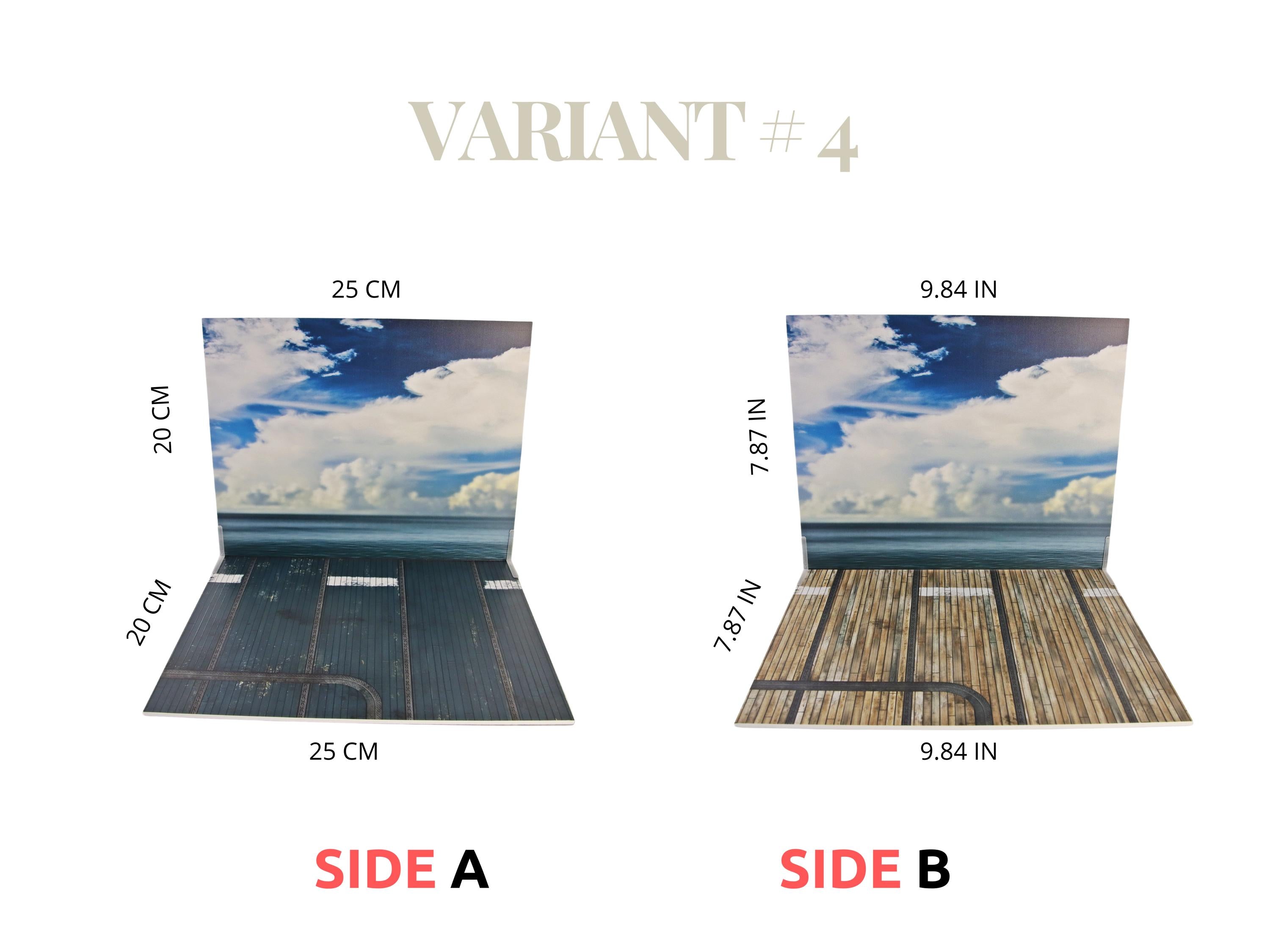 Display Base For A Model, WWII Carrier Deck, Two Sided Plus Sky Background, HD Quality Print On Foamex