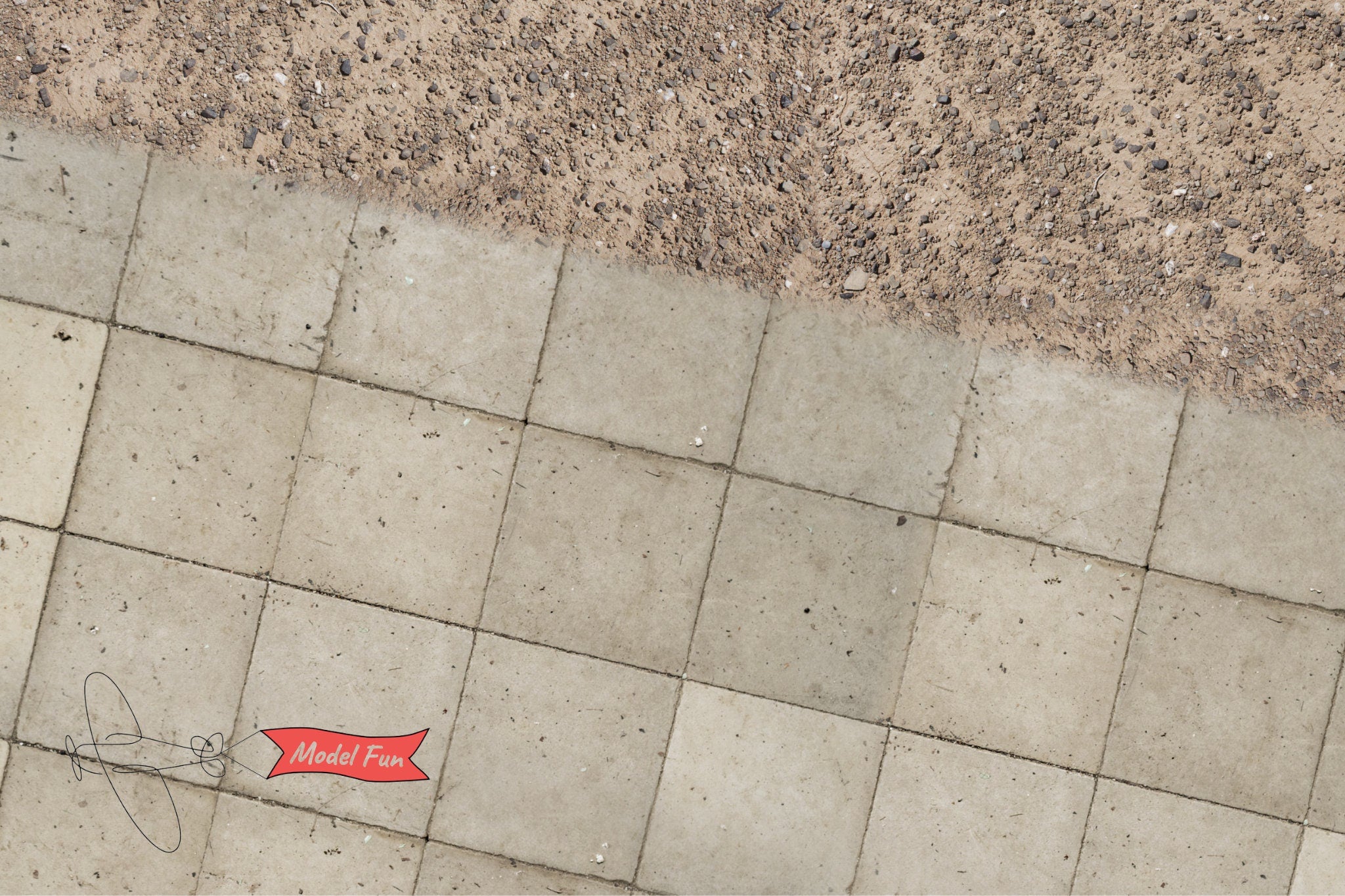 Display Base For A Model, Airfield On The Desert, HD Quality Print On Foamex