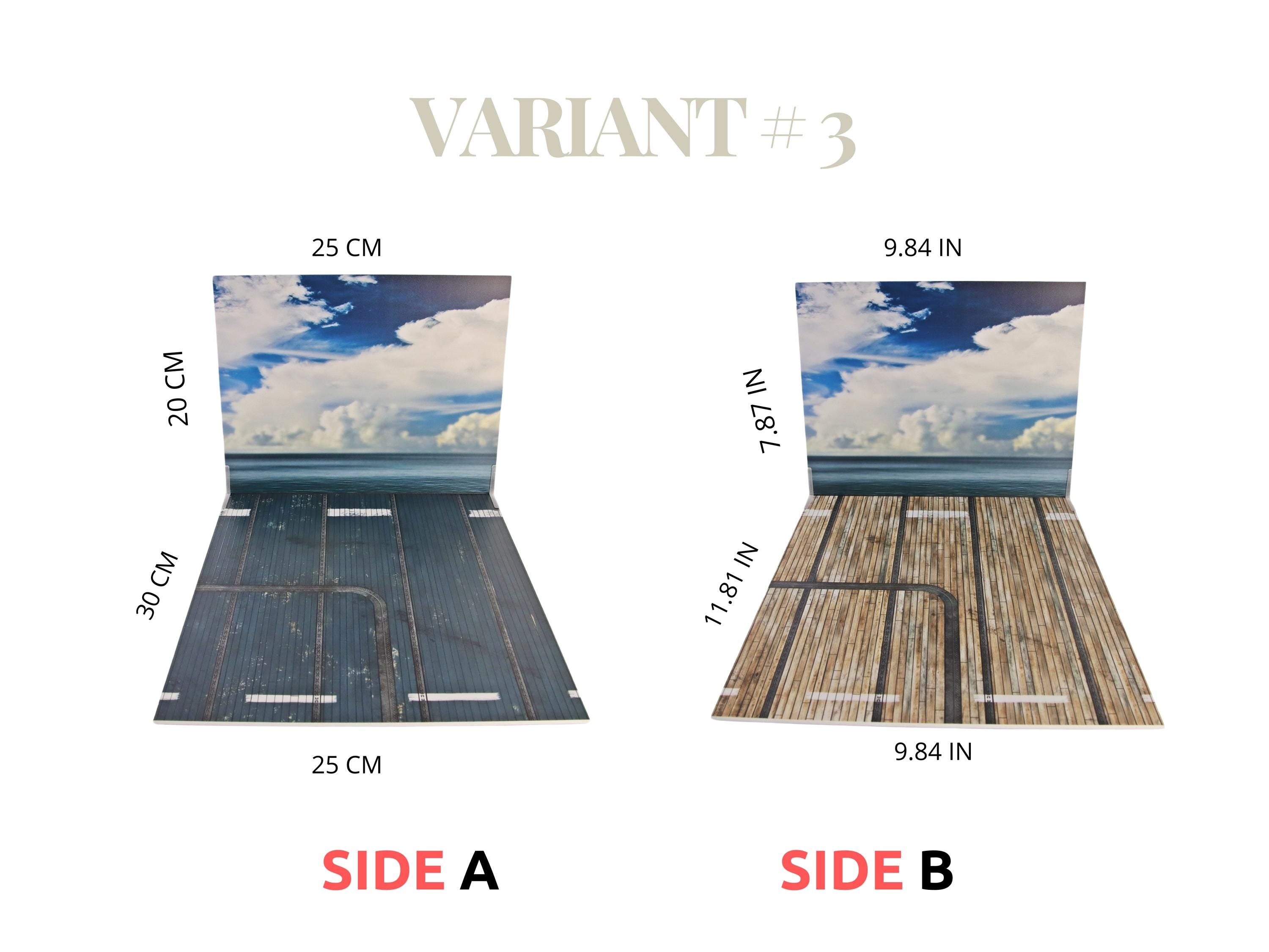 Display Base For A Model, WWII Carrier Deck, Two Sided Plus Sky Background, HD Quality Print On Foamex