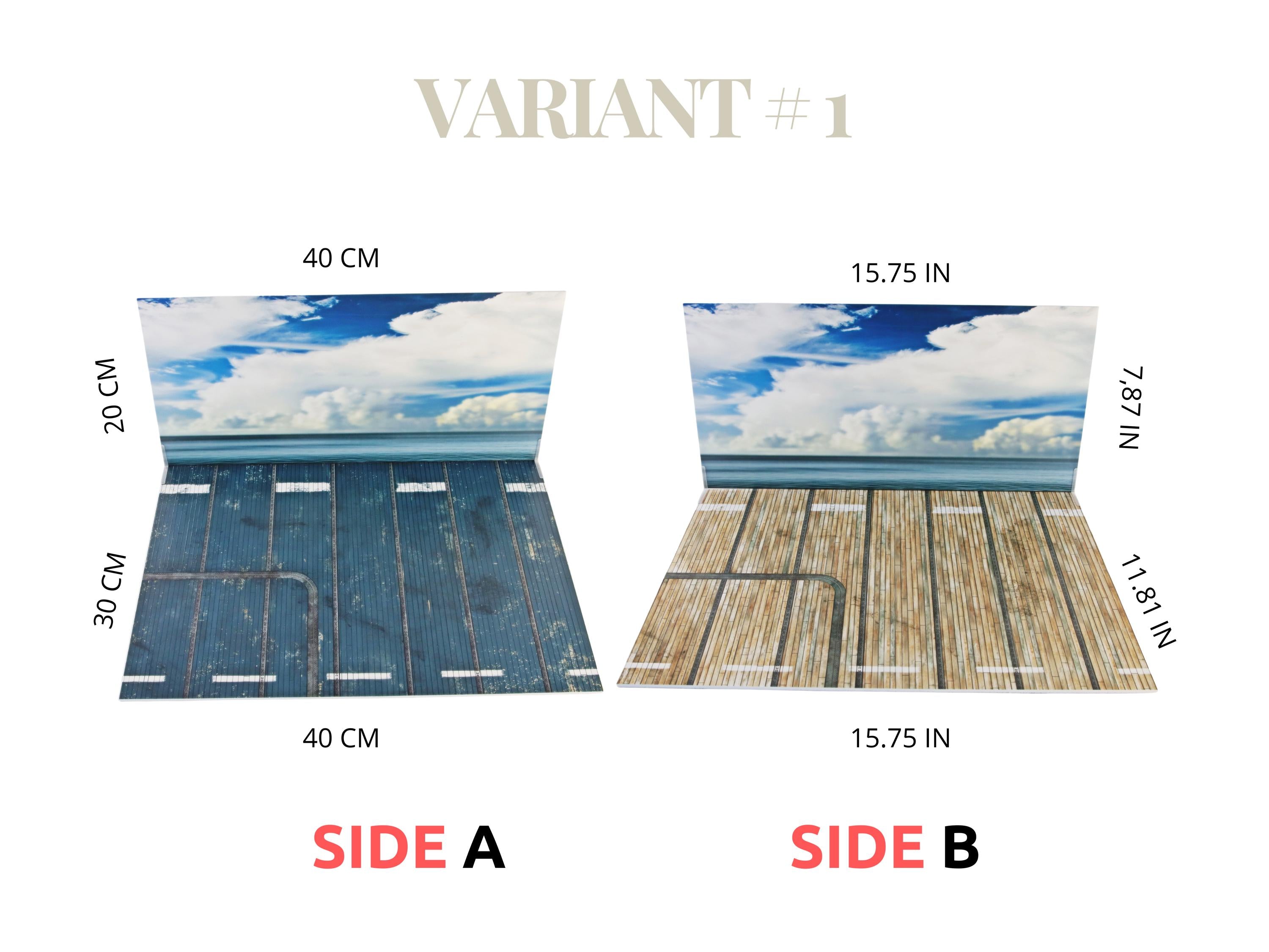 Display Base For A Model, WWII Carrier Deck, Two Sided Plus Sky Background, HD Quality Print On Foamex