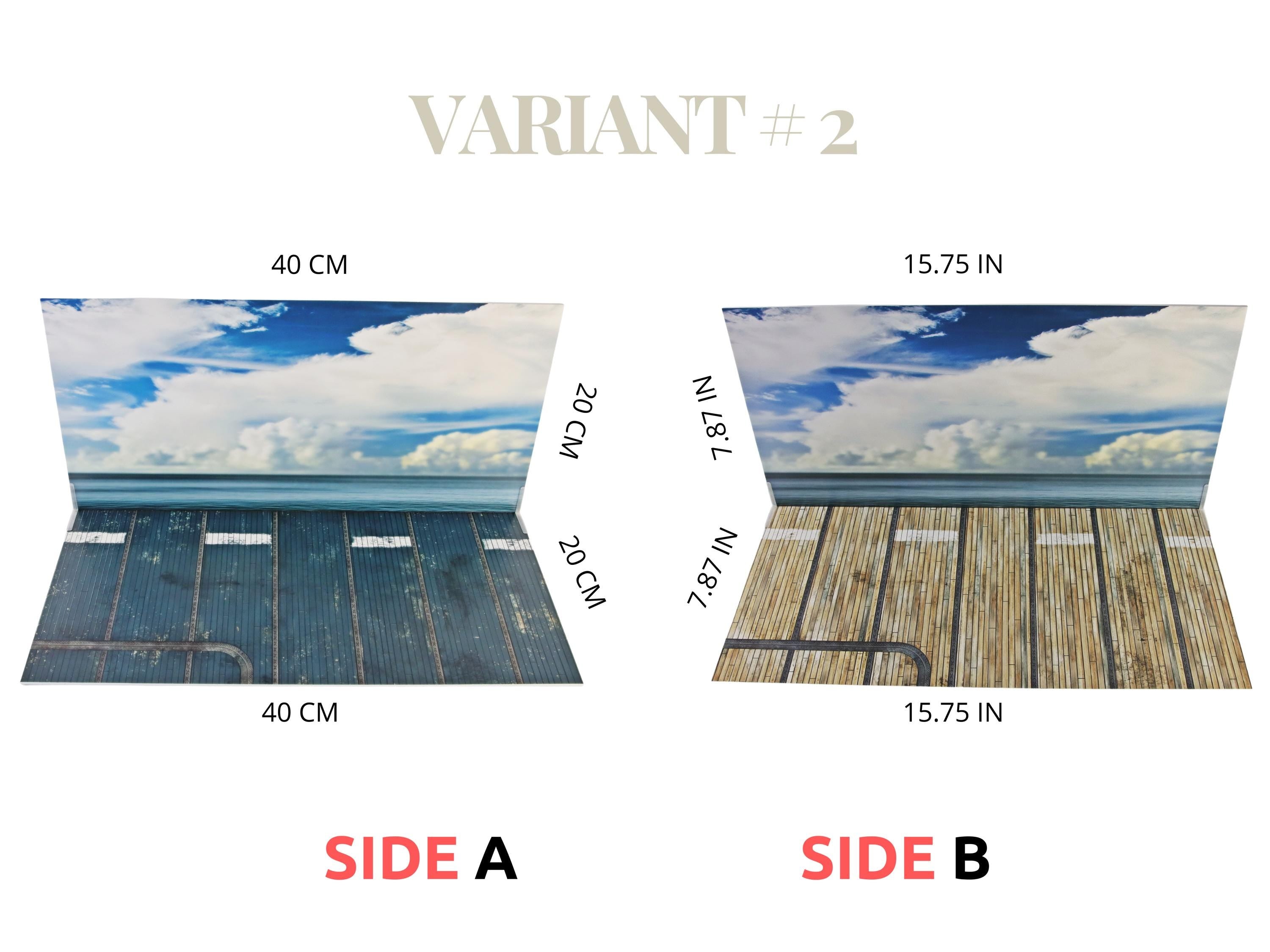 Display Base For A Model, WWII Carrier Deck, Two Sided Plus Sky Background, HD Quality Print On Foamex