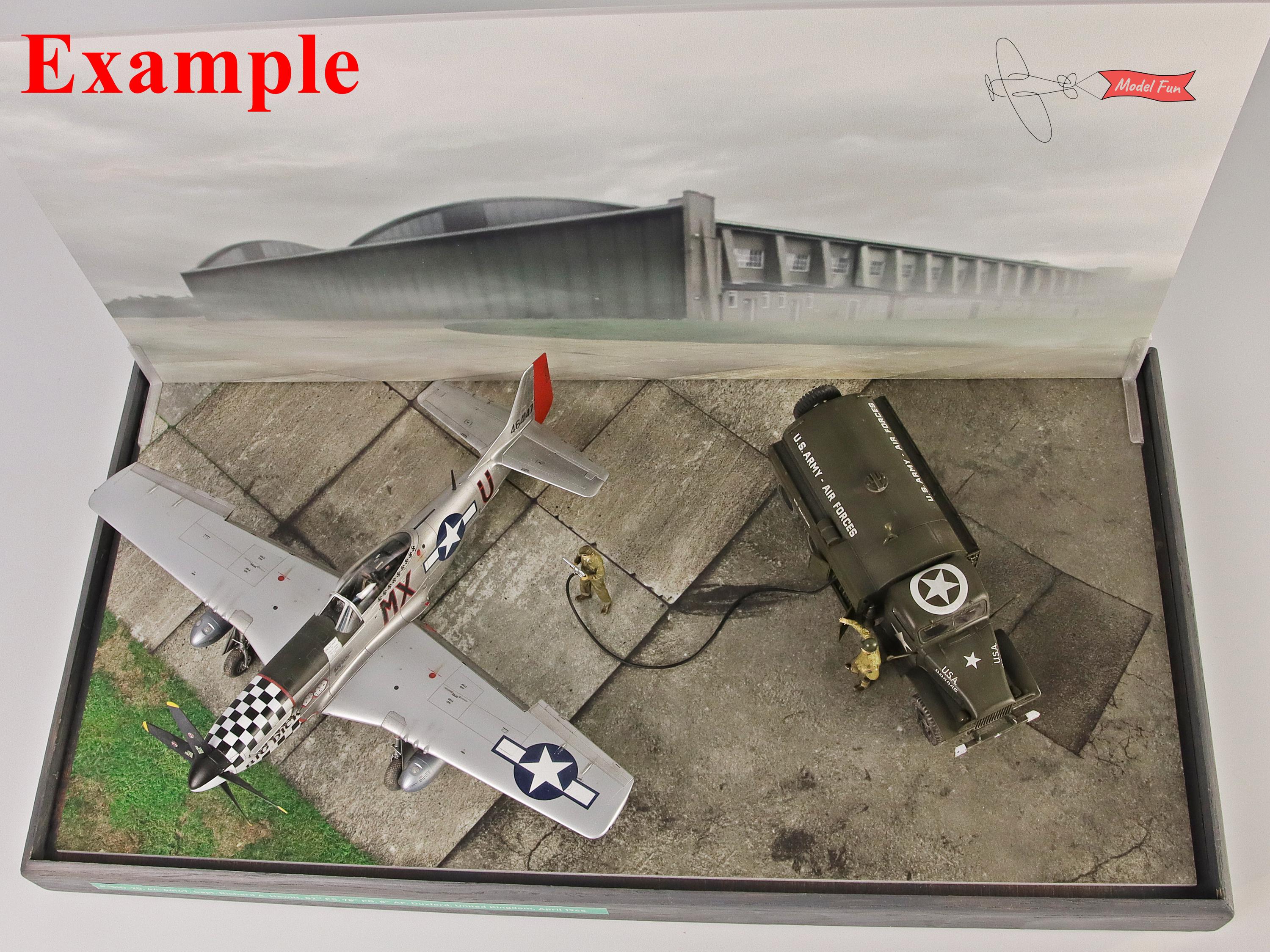 Display Base For A Model, Concrete Slabs + Asphalt & Hangar in the Background , HD Quality Print On Foamex