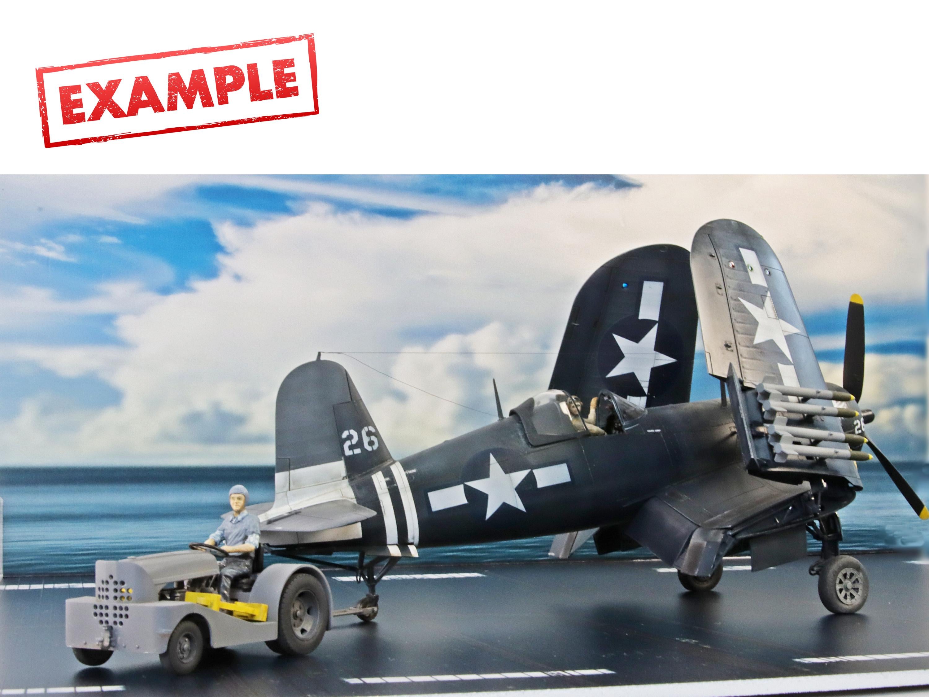 Display Base For A Model, WWII Carrier Deck, Two Sided Plus Sky Background, HD Quality Print On Foamex
