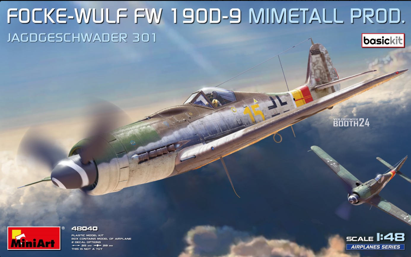MiniArt 48040 Focke-Wulf Fw 190D-9. Mimetall Prod. Basic Kit. Jagdgeschwader 301