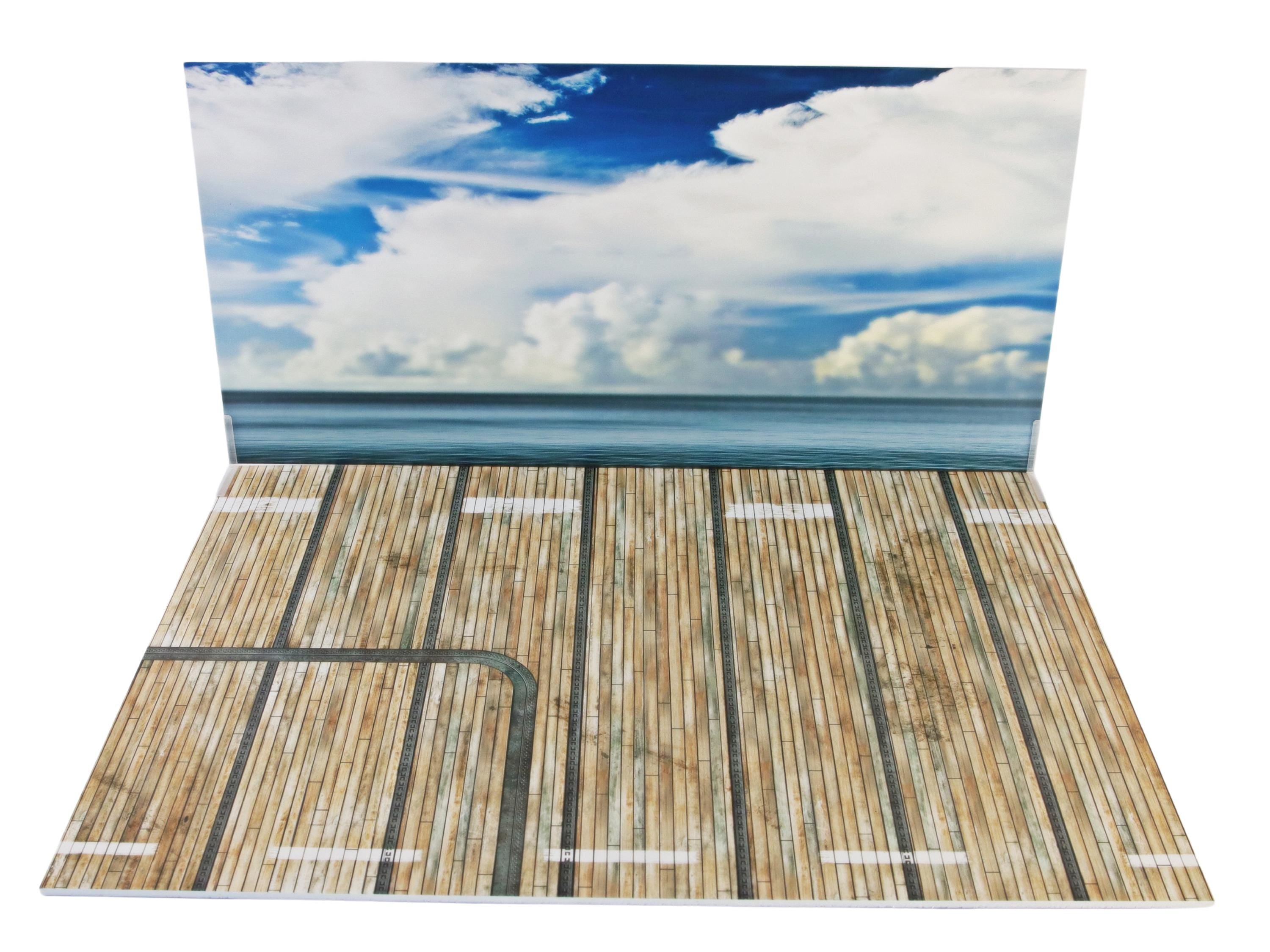 Display Base For A Model, WWII Carrier Deck, Two Sided Plus Sky Background, HD Quality Print On Foamex