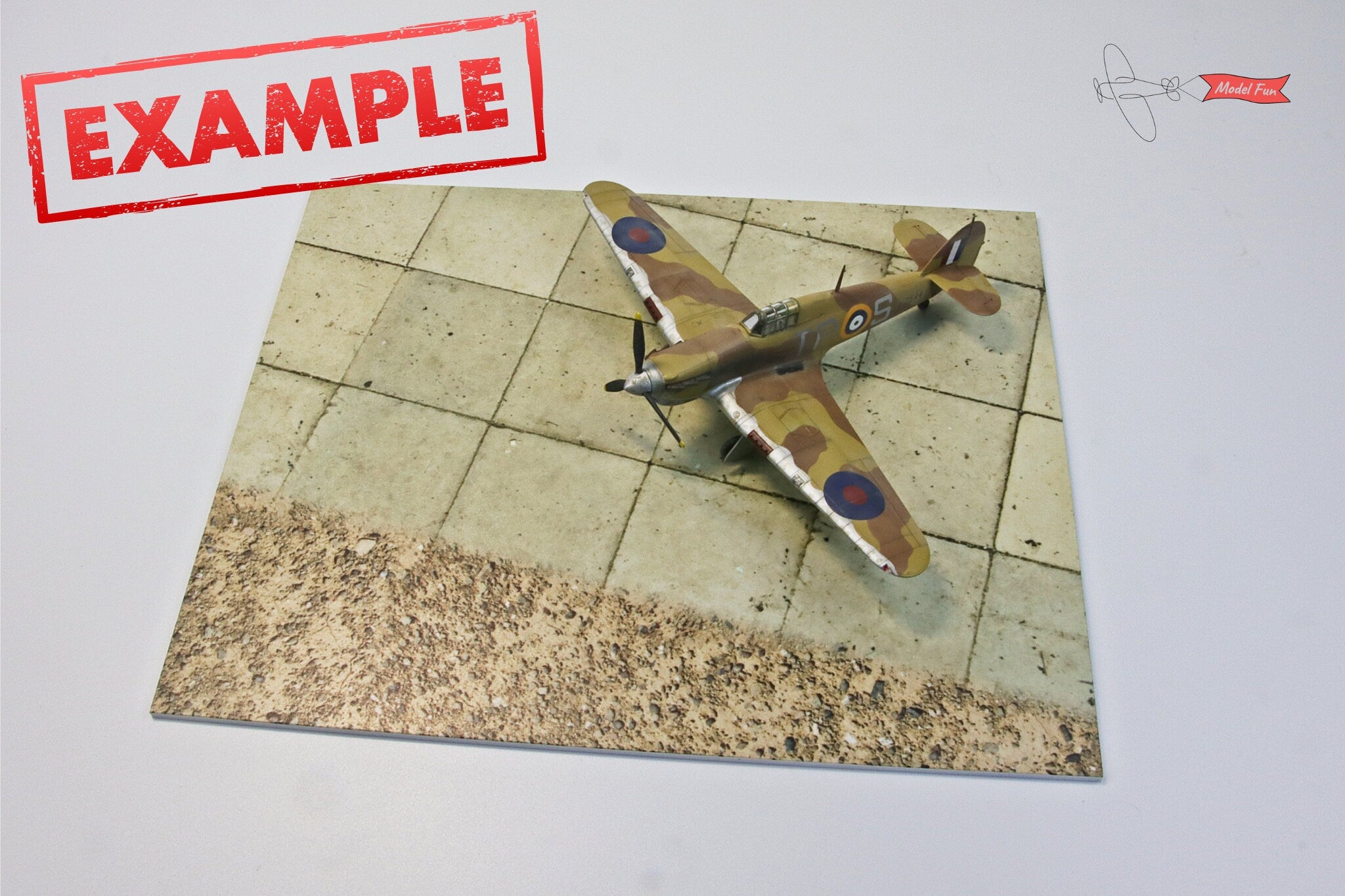 Display Base For A Model, Airfield On The Desert, HD Quality Print On Foamex