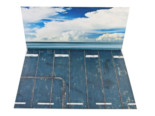 Display Base For A Model, WWII Carrier Deck, Two Sided Plus Sky Background, HD Quality Print On Foamex