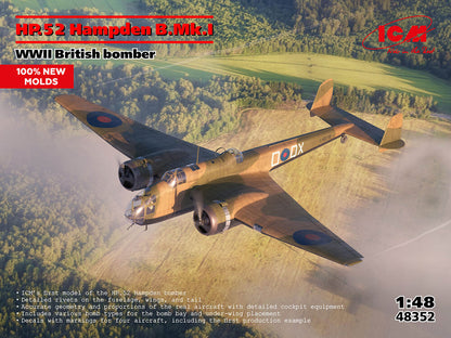 PRE-ORDER ICM: HP.52 Hampden B.Mk.I WWII British bomber (100% new molds) in 1:48