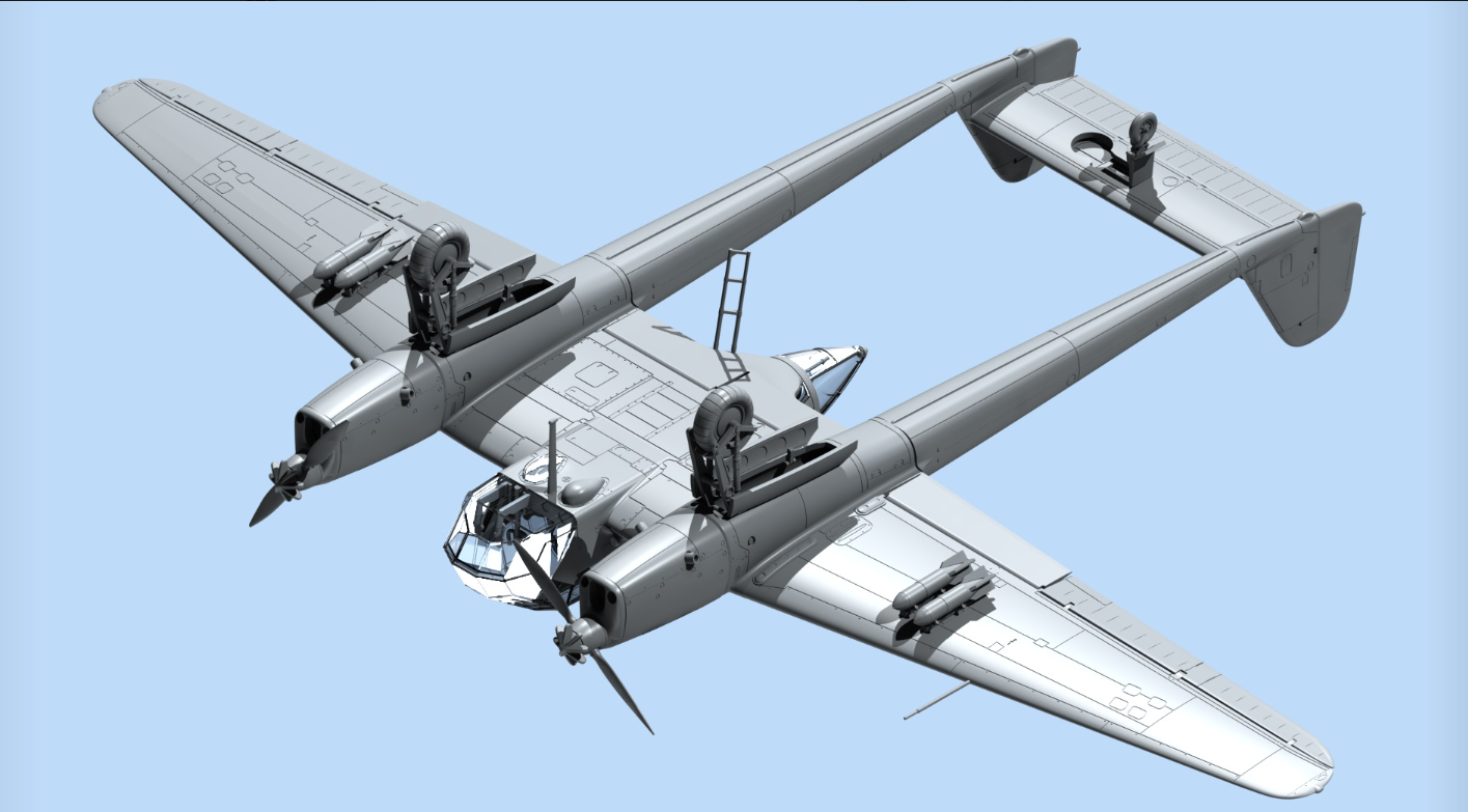ICM 72291 Fw 189A-1 WW2 German Reconnaisance plane