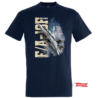 F/A-18 Super Hornet jet T-shirt. 100% cotton, unique graphic for all aircraft enthusiasts.